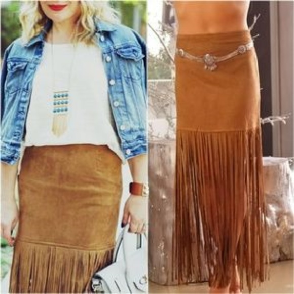 . Dresses & Skirts - "COACHELLA" FRINGED MAXI SKIRT